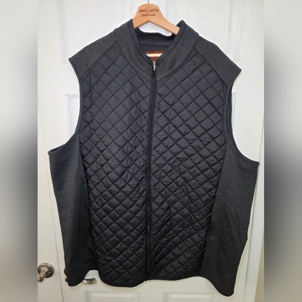 Oak Hill Quilted Zip Up Vest- Big & Tall Size 3XLT Black